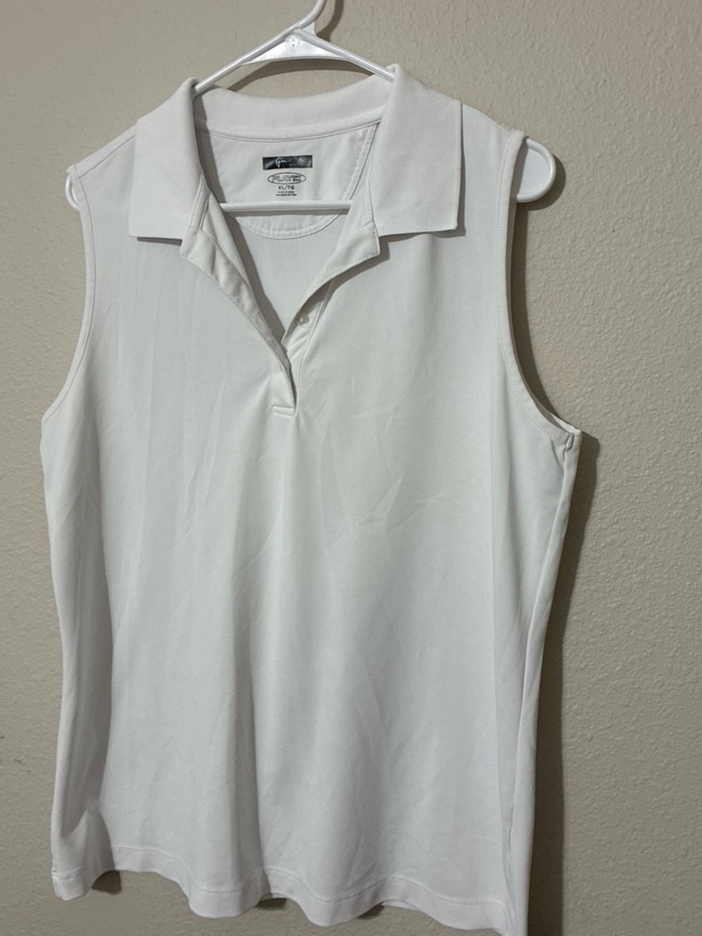 Greg Norman White Sleeveless Polo Top